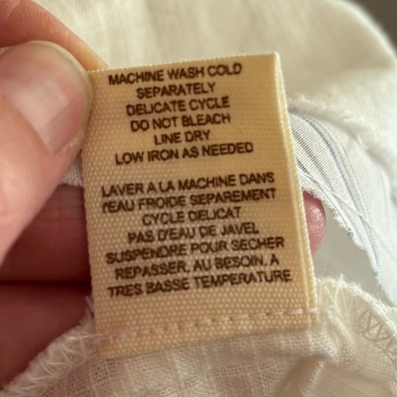 Free People White Cotton Lace Accent Mini Dress V Neck In Back, Size 6 - Picture 7 of 8